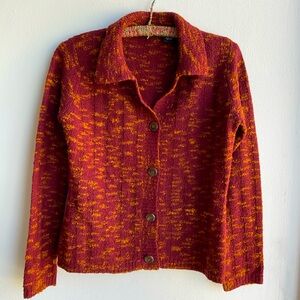 ICON rust and gold knit button down cardigan